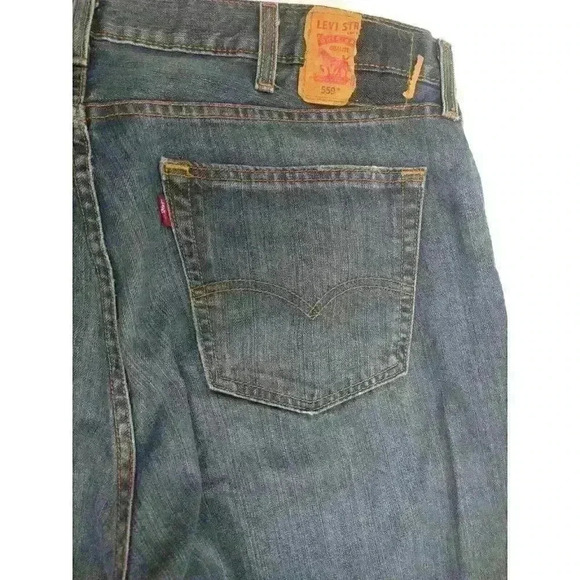 Levi's 559 Jeans Mens 38x32 (42x32) Stretchy Flex Blue Straight Leg Waterless - Picture 10 of 10